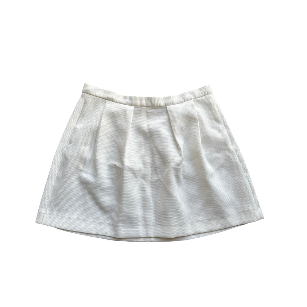 French Connection Sunshine Walk Flare Skirt Winter White Textured Mini 731DA 10